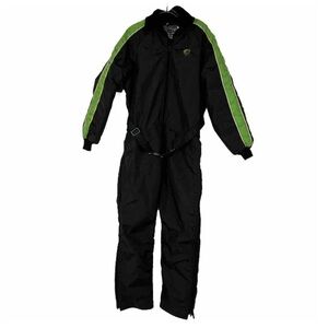 Arctic Wear | Men's Vintage Black & Green Belted Coverall Snowsuit M TALL